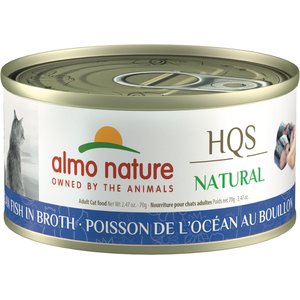 Almo Nature HQS Natural Ocean Fish in Broth Grain-Free Canned Cat Food, 2.47-oz, case of 24