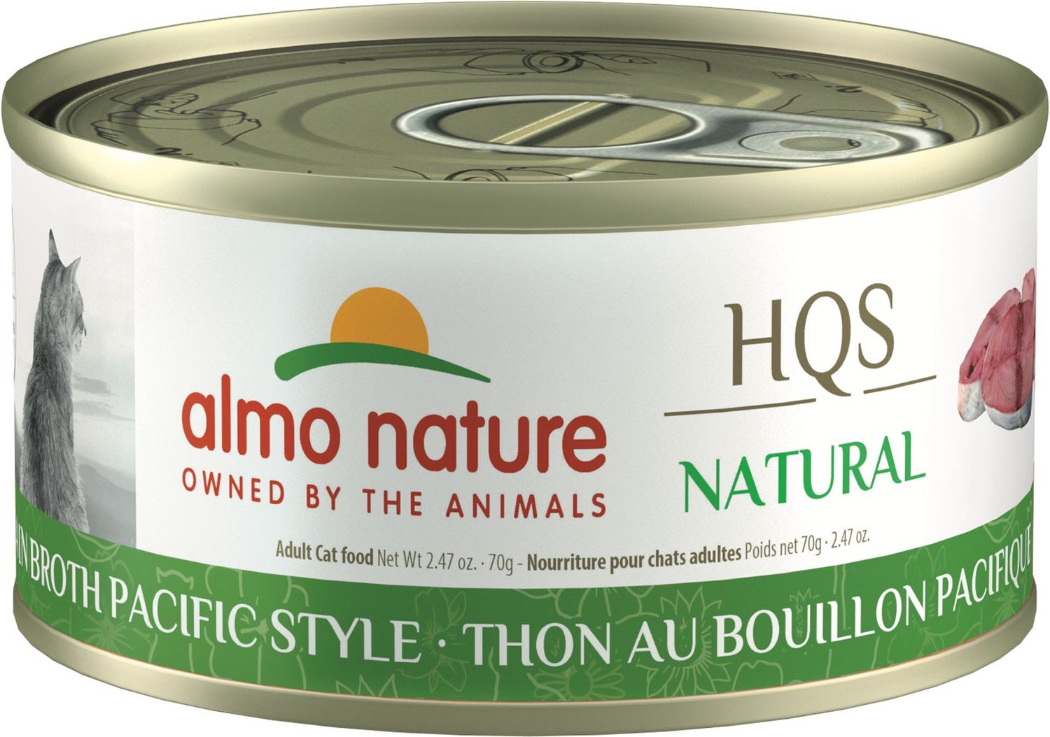 ALMO NATURE HQS Natural Tuna in Broth Pacific Style Grain-Free Canned Cat  Food, 2.47-oz, case of 24 - Chewy.com