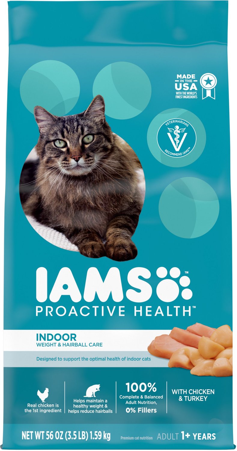 IAMS ProActive Health Indoor Weight & Hairball Care Dry Cat Food, 3.5
