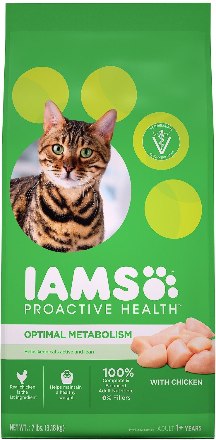 IAMS ProActive Health Adult Optimal Metabolism Dry Cat Food, 7lb bag
