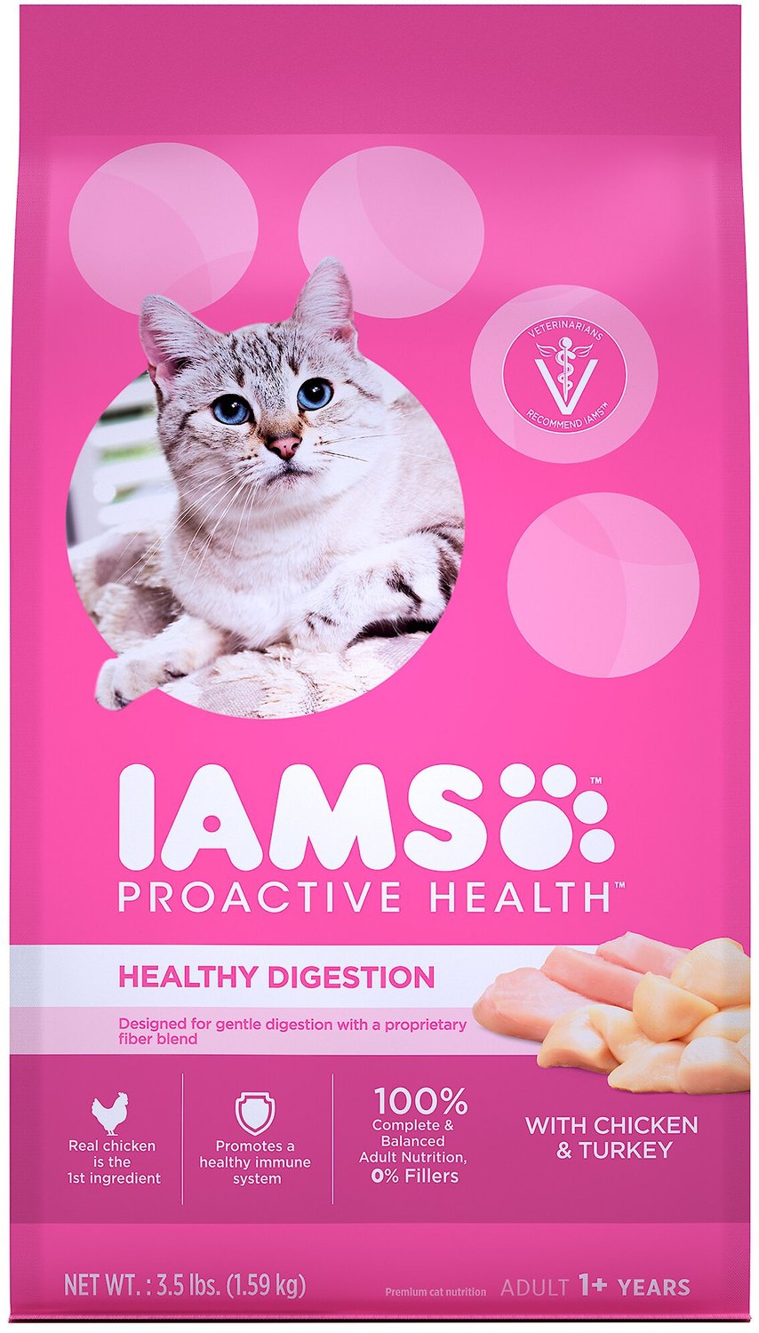IAMS ProActive Health Adult Healthy Digestion Dry Cat Food, 3.5lb bag
