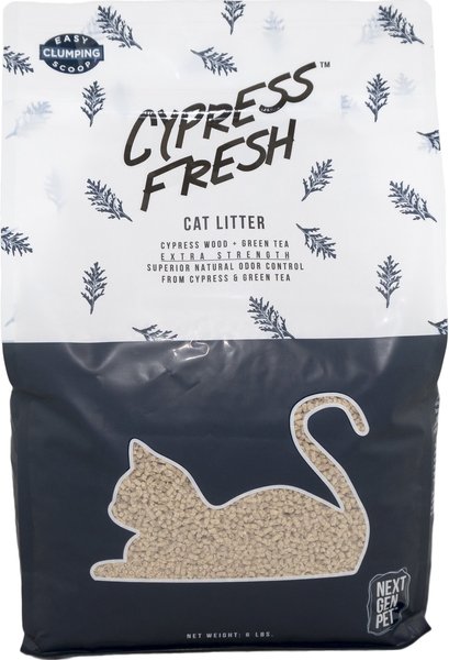 Next Gen Pet Products Cypress Fresh Unscented Clumping Wood Cat Litter, 6-lb bag slide 1 of 6