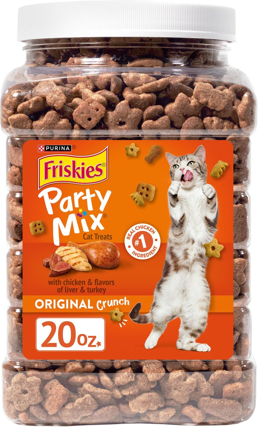Friskies Party Mix Crunch Original Cat Treats, 20oz jar