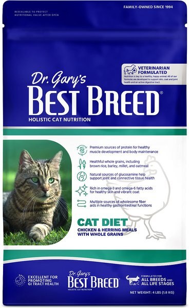 Dr. Gary's Best Breed Holistic All Life Stages Dry Cat Food, 4-lb bag slide 1 of 6