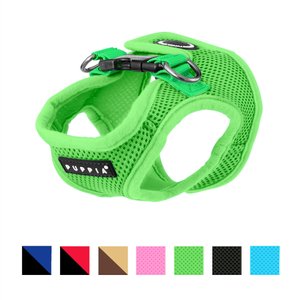 Puppia Vest Polyester Step In Back Clip Dog Harness, Green, Small: 11.2-in chest