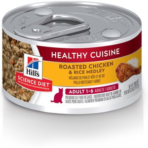 Hill's Science Diet Adult Healthy Cuisine Roasted Chicken & Rice Medley Canned Cat Food, 2.8-oz, case of 24