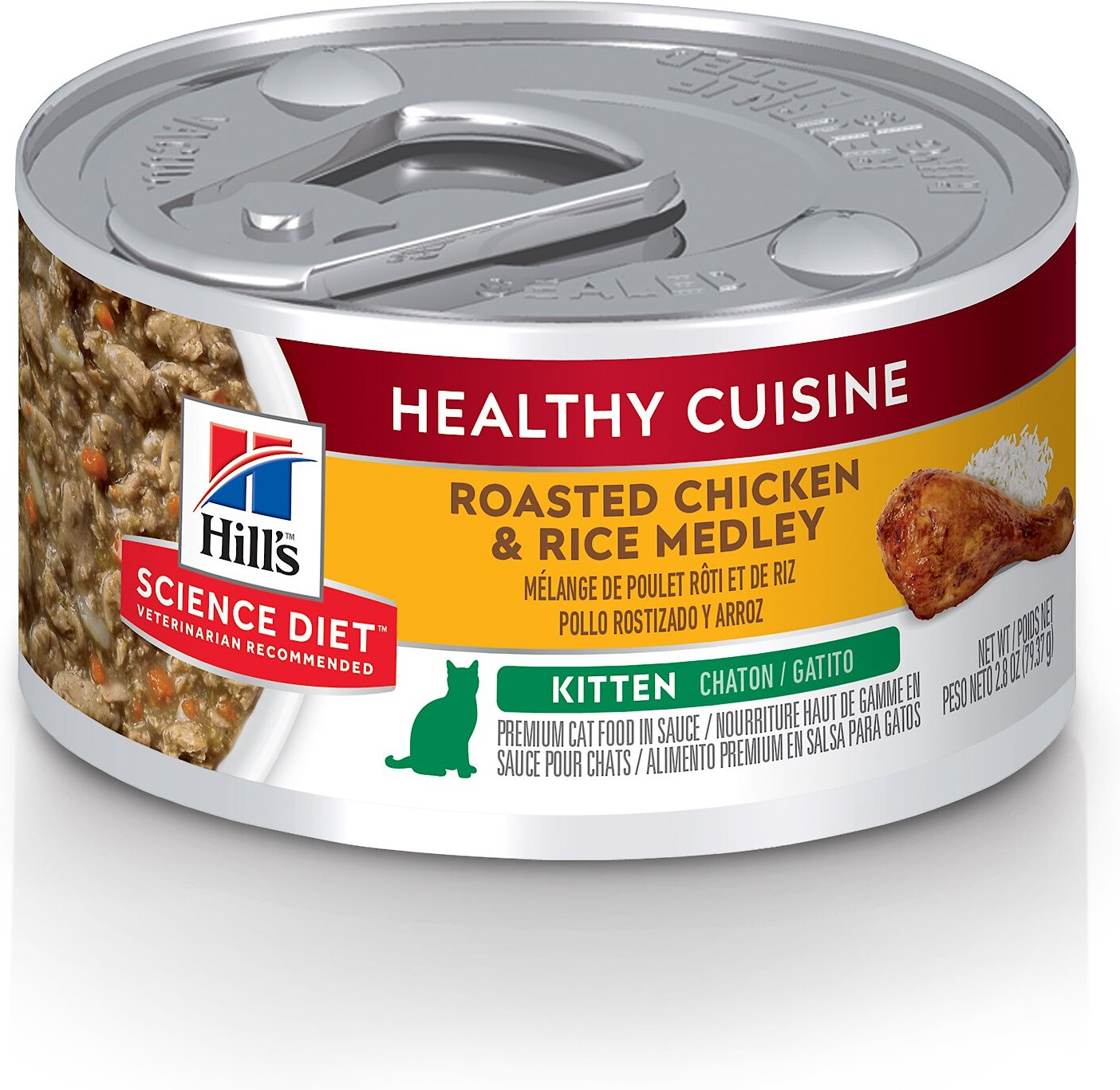 Hill's Science Diet Kitten Healthy Cuisine Roasted Chicken & Rice Medley Canned Cat Food, 2.8-oz, case of 24 By Hill's Science Diet
