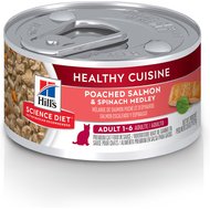 Hill's Science Diet Adult Healthy Cuisine Poached Salmon & Spinach Medley Canned Cat Food