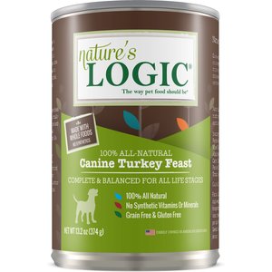 Nature's Logic Canine Turkey Feast All Life Stages Grain-Free Canned Dog Food, 13.2 oz, case of 12