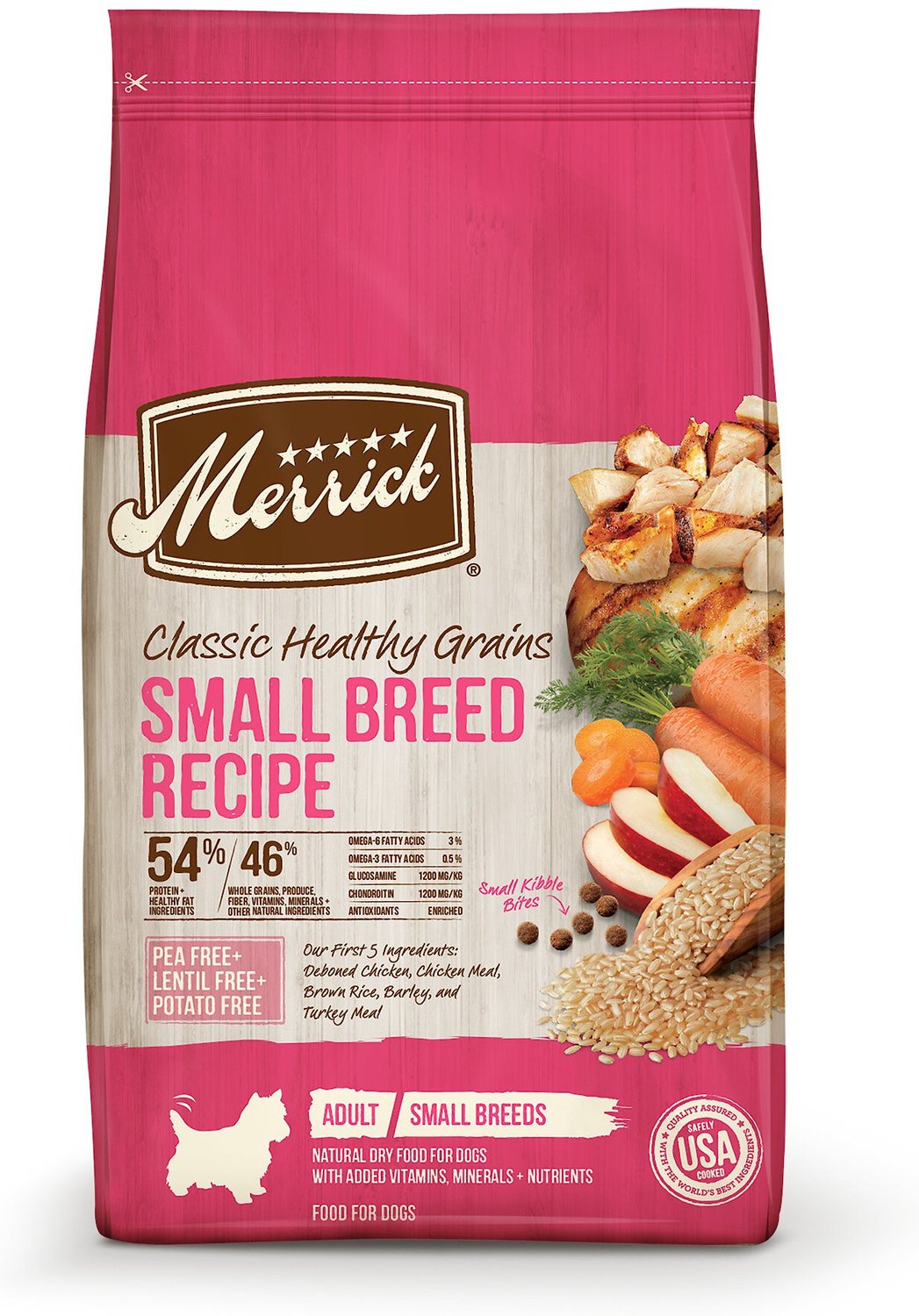 MERRICK Classic Healthy Grains Small Breed Recipe Adult Dry Dog Food, 4-lb  bag - Chewy.com