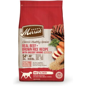 Merrick Classic Healthy Grains Real Beef + Brown Rice Recipe with Ancient Grains Adult Dry Dog Food, 25-lb bag
