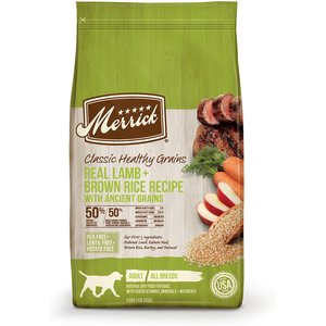 Merrick Classic Healthy Grains Dry Dog Food Real Lamb + Brown Rice Recipe with Ancient Grains, 4-lb bag
