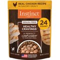 Instinct Healthy Cravings Grain-Free Cuts & Gravy Real Chicken Recipe Wet Dog Food Topper, 3-oz pouch, case of 24