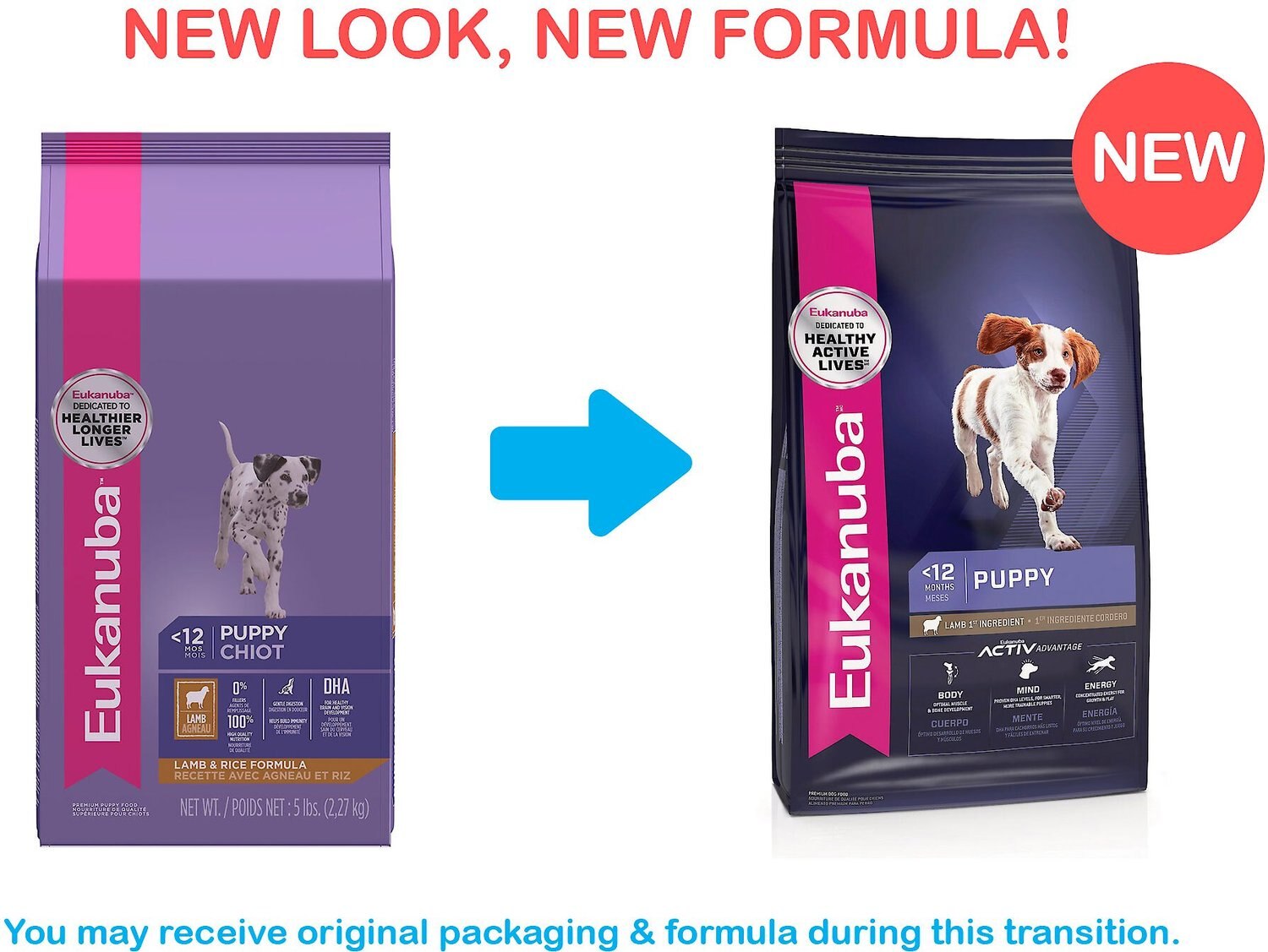Eukanuba Puppy Lamb & Rice Formula Dry Dog Food, 5lb bag