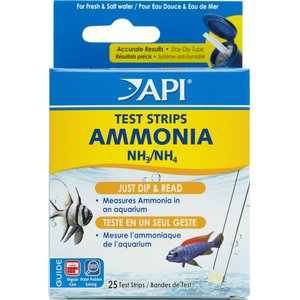 API Ammonia NH3/NH4 Freshwater & Saltwater Aquarium Test Strips, 25 count