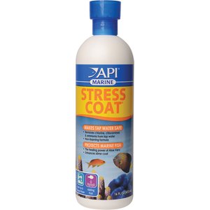 API Marine Stress Coat Saltwater Aquarium Water Conditioner, 16-oz bottle