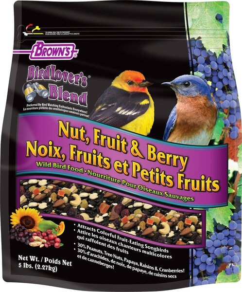 Brown's Bird Lover's Blend Nut, Fruit & Berry Wild Bird Food, 5-lb bag slide 1 of 6
