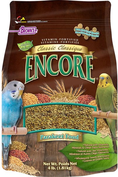 Brown's Encore Classic Natural Parakeet Food, 4-lb bag slide 1 of 4