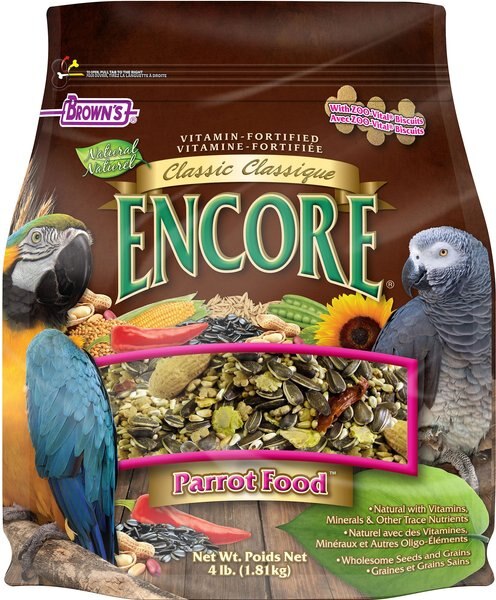 Brown's Encore Classic Natural Parrot Food, 4-lb bag slide 1 of 6