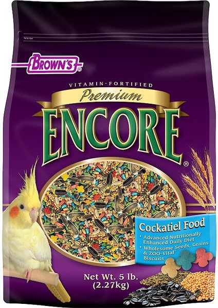 Brown's Encore Premium Cockatiel Food, 5-lb bag slide 1 of 7