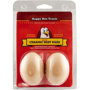 Happy Hen Treats Ceramic Nest Eggs, Brown