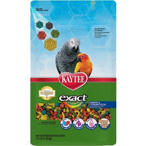 Kaytee Exact Rainbow Parrot & Conure Bird Food, 2.5-lb bag