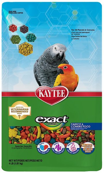 Kaytee Exact Rainbow Parrot & Conure Bird Food, 4-lb bag slide 1 of 10