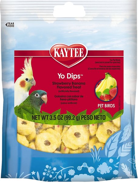 Kaytee Fiesta Strawberry Banana Flavored Yogurt Dipped Small Hookbill Bird Treats, 3.5-oz bag slide 1 of 4