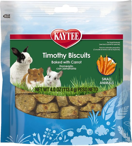 Kaytee Baked Carrot Timothy Biscuit Small Animal Treats, 4-oz bag slide 1 of 3