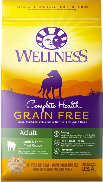 Wellness Grain-Free Complete Health Adult Lamb & Lamb Meal Recipe Dry Dog Food, 24-lb bag slide 1 of 9