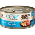 Wellness CORE Grain-Free Hearty Cuts in Gravy Shredded Chicken & Tuna Recipe Canned Cat Food, 5.5-oz, case of 24