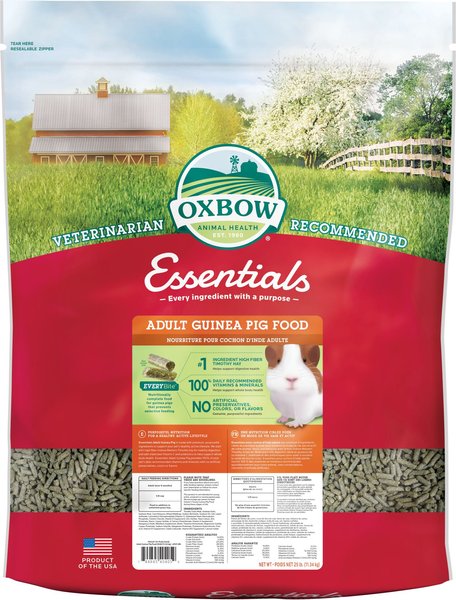 Oxbow Essentials Adult Guinea Pig Food All Natural Adult Guinea Pig Pellets, 25-lb bag slide 1 of 5