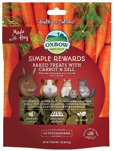 Oxbow Simple Rewards Oven Baked with Carrot & Dill Small Animal Treats, 3-oz bag slide 1 of 5