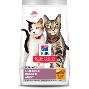 Hill's Science Diet Adult Multiple Benefit Chicken Recipe Dry Cat Food, 7-lb bag