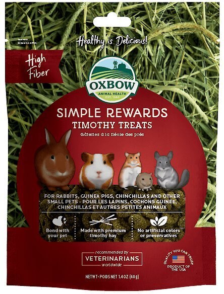 Oxbow Simple Rewards Timothy Small Animal Treats, 1.4-oz bag slide 1 of 2