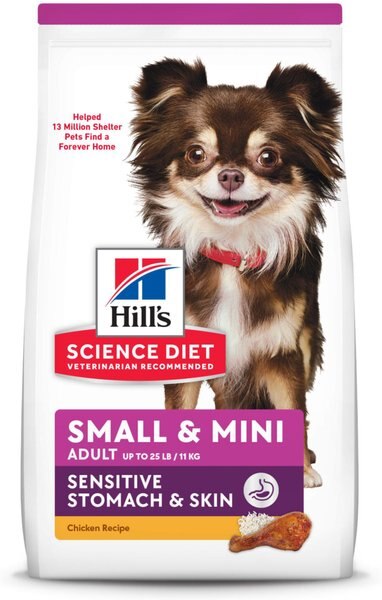 Hill's Science Diet Adult Sensitive Stomach & Skin Small & Mini Breed Chicken Recipe Dry Dog Food, 4-lb bag slide 1 of 10