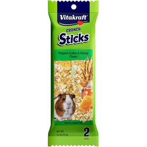 Vitakraft Crunch Sticks Popped Grains & Honey Flavor Guinea Pig Treat, 2-pack