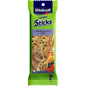 Vitakraft Crunch Sticks Wild Berry & Honey Flavor Rabbit Treat, 2-pack