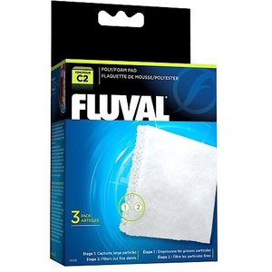 Fluval C2 Poly/Foam Pad Filter Media, 3 count