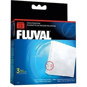Fluval C3 Poly/Foam Pad Filter Media, 3 count