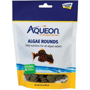 Aqueon Algae Rounds Bottom Feeder Fish Food, 3-oz bag
