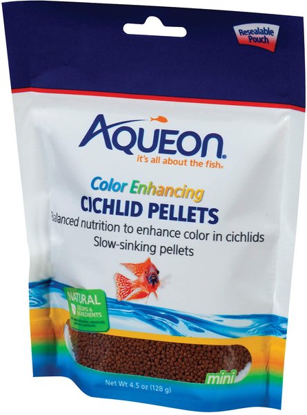 Aqueon Color Enhancing Cichlid Pellet Fish Food, 4.5-oz bag slide 1 of 8