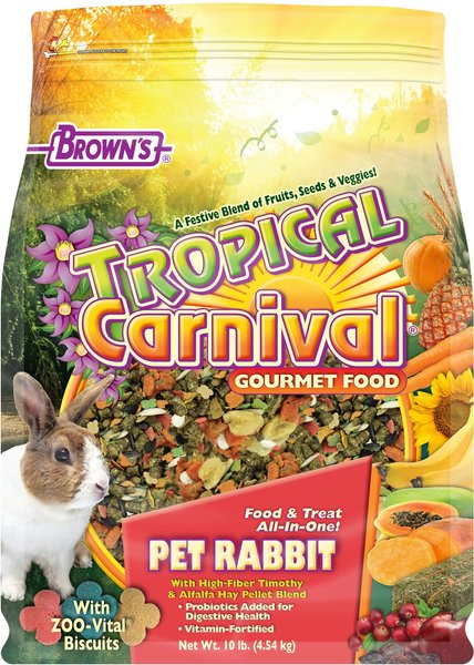Brown's Tropical Carnival Gourmet Rabbit Food, 10-lb bag slide 1 of 6