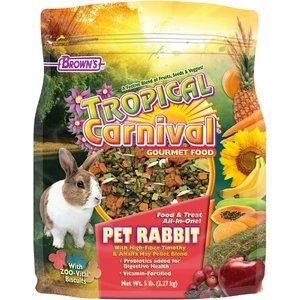 Brown's Tropical Carnival Gourmet Rabbit Food, 5-lb bag