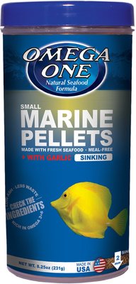 Omega One Small Marine Pellets with Garlic Fish Food, slide 1 of 1