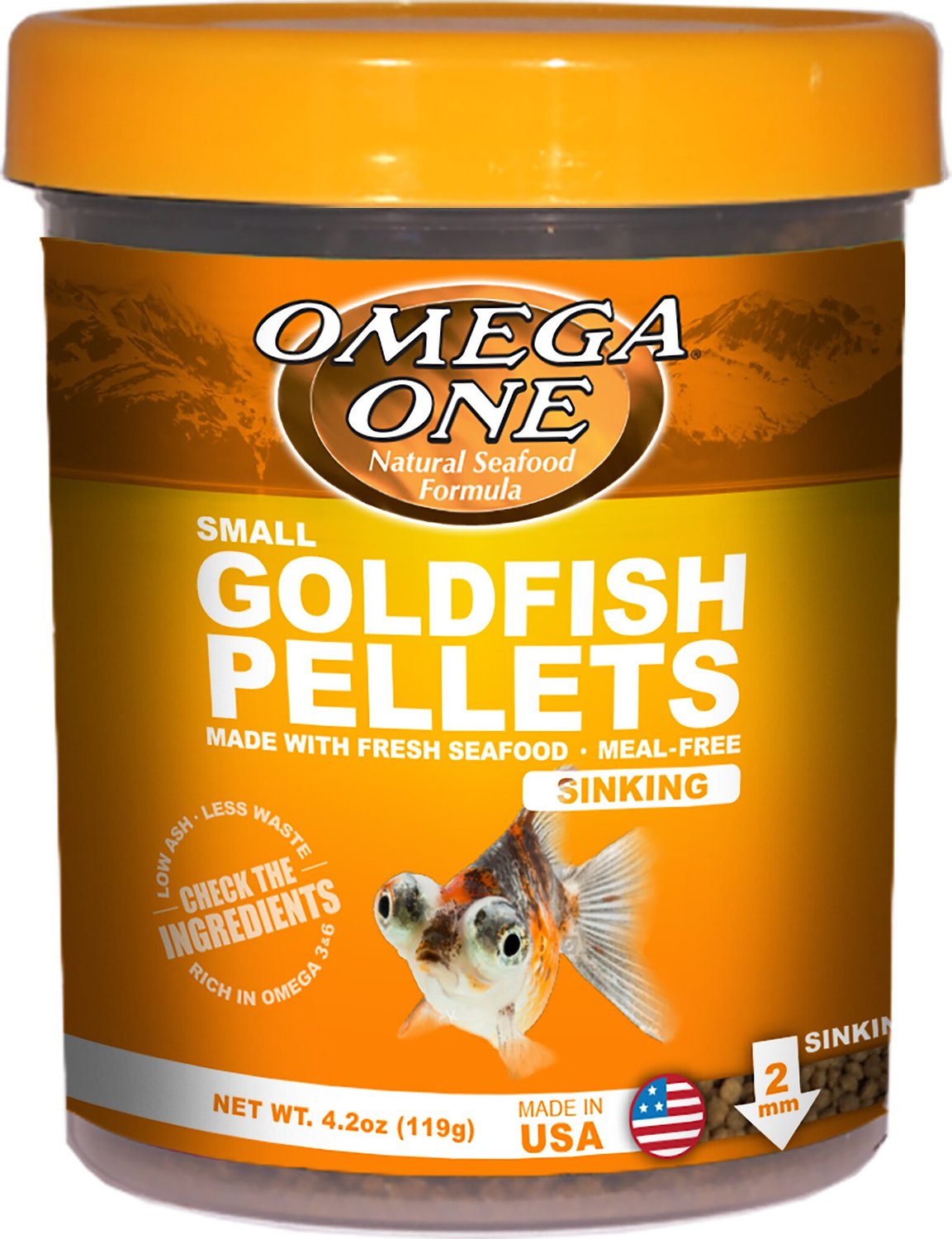 Omega One Small Sinking Goldfish Pellets Fish Food 4 2 Oz Jar