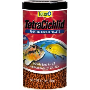 Tetra Cichlid Floating Cichlid Pellet Fish Food, 6-oz jar