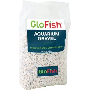 GloFish Fluorescent Aquarium Gravel, White Frost, 5-lb bag