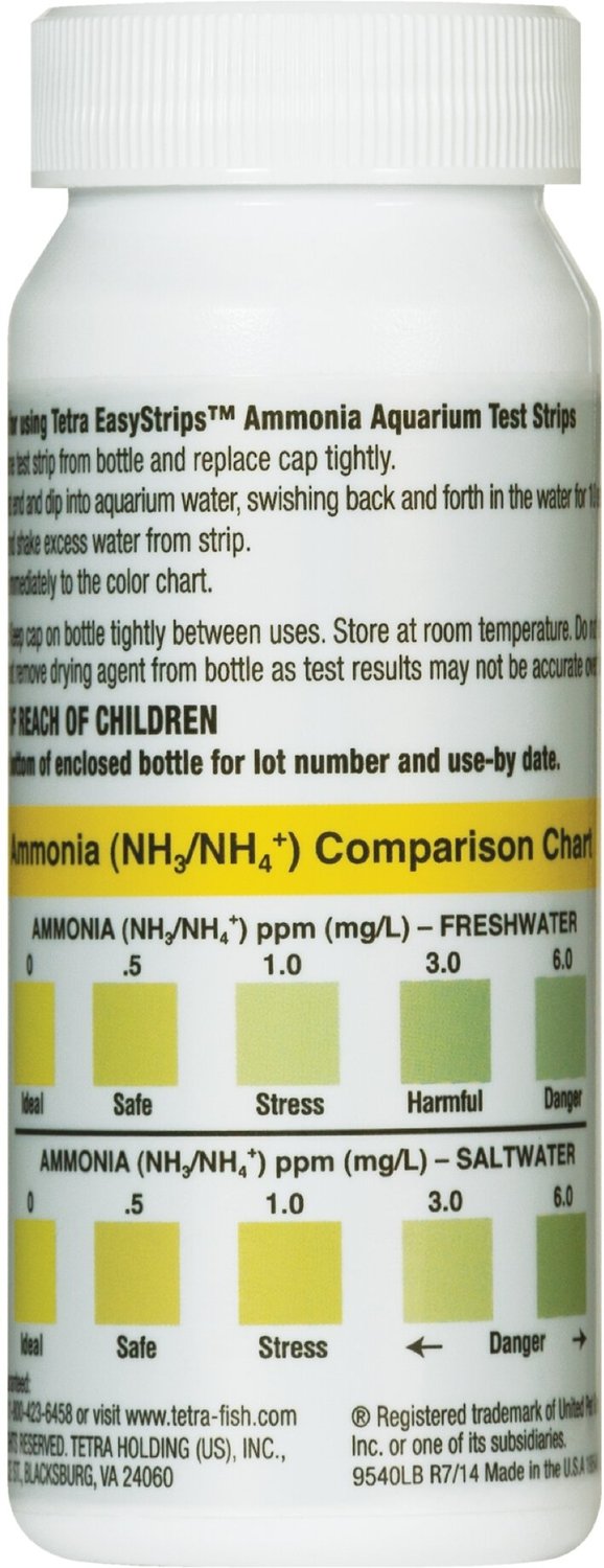 Tetra Ammonia Test Strips Color Chart