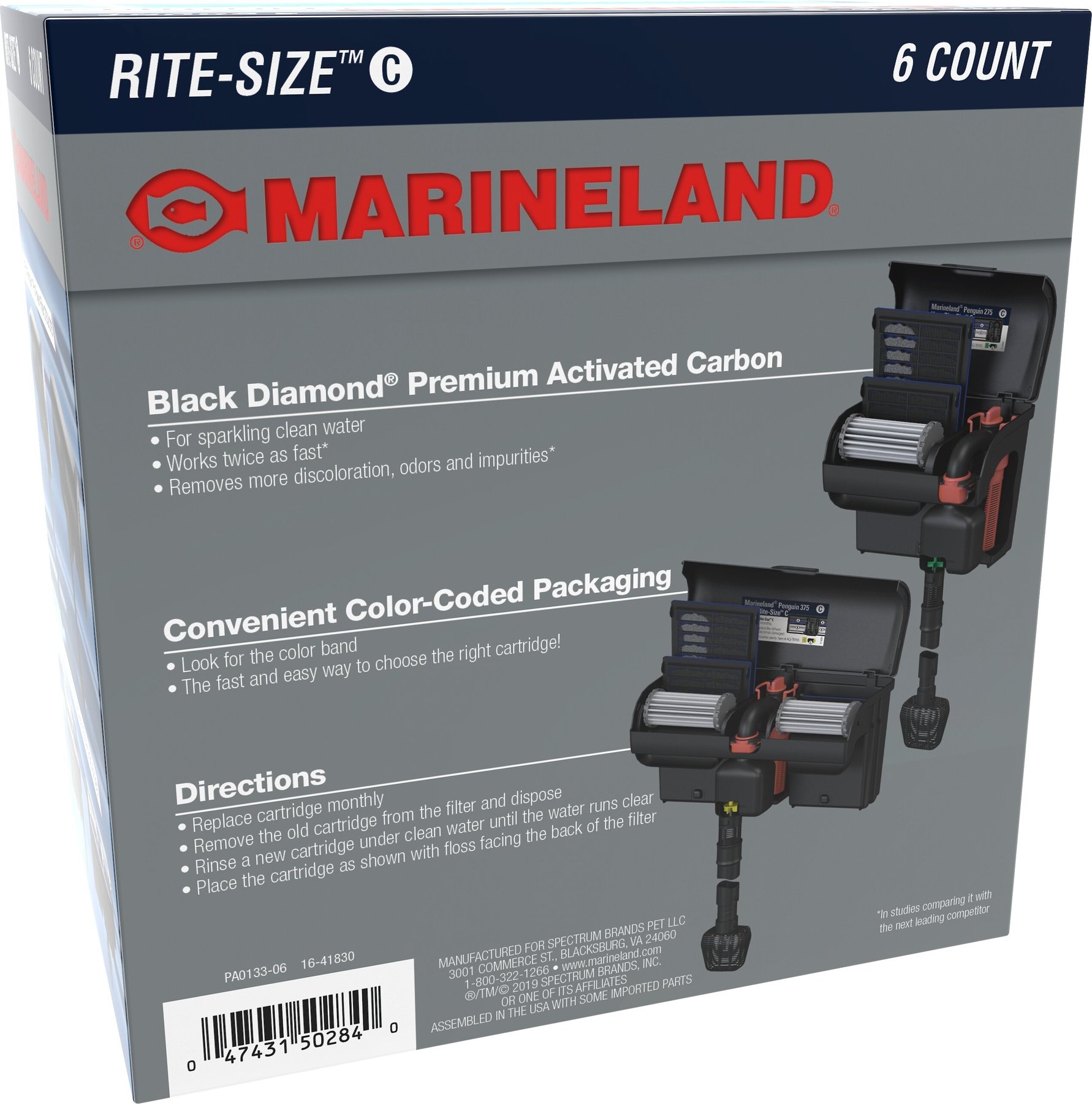 Rite-Size C Cartridges For Marineland Penguin 170/200/330/350 6 Per Pack